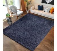 Carpettex Moderne Tapis Salon Tapis Chambre Adulte Bleu Marine 60 x 110 cm - Tapis Poil Long Shaggy Salle de Séjour Concevoir Unicolore Tapis Doux et Moelleux - Tapis Cuisine Moquette Coureur