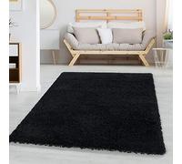 Carpettex Moderne Tapis Salon Tapis Chambre Adulte Noir 100 x 200 cm - Tapis Poil Long Shaggy Salle de Séjour Concevoir Unicolore Tapis Doux et Moelleux - Tapis Cuisine Moquette Coureur