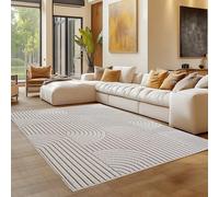 Carpettex Tapis 160x230 cm Crème Design Bohème Bou oucles Style Scandinave Moderne Doux Résistant Facile à Nettoyer pour Salon Coin Canapé Salle à Manger Chambre