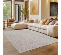 Carpettex Tapis 160x230 cm Crème Design Vintage Bou oucles Style Scandinave Moderne Doux Résistant Facile à Nettoyer pour Salon Coin Canapé Salle à Manger Chambre