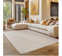 Carpettex Tapis 160x230 cm Crème Uni Scandinave Doux Résistant Facile à Nettoyer Salon Coin Canapé Chambre.