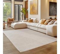 Carpettex Tapis 200x290 cm Crème Uni Bou oucles Style Scandinave Moderne Doux Résistant Facile à Nettoyer Grand Tapis pour Salon Salle à Manger Chambre