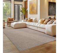 Carpettex Tapis 280x370 cm Beige Uni Bouclé Boucles Style Scandinave Moderne Doux Résistant Facile à Nettoyer Tapis pour Salon Salle à Manger Chambre