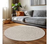 Carpettex Tapis à Poil Court en Tissu Plat, Tapis à Boucle mélangée, Facile à Entretenir, adapté pour Le Salon et la Chambre à Coucher, Couleur: Crème, Taille: 160 cm Rond