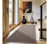 Carpettex Tapis à Poil Court en Tissu Plat, Tapis à Boucle mélangée, Facile à Entretenir, adapté pour Le Salon et la Chambre à Coucher, Couleur: Marron, Taille: 80 x 150 cm