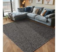 Carpettex Tapis à Poil Court en Tissu Plat, Tapis à Boucle mélangée, Facile à Entretenir, adapté pour Le Salon et la Chambre à Coucher, Couleur: Anthracite, Taille: 280 x 370 cm