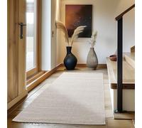 Carpettex Tapis à Poil Court en Tissu Plat, Tapis à Boucle mélangée, Facile à Entretenir, adapté pour Le Salon et la Chambre à Coucher, Couleur: Crème, Taille: 80 x 150 cm