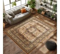 Carpettex Tapis à poils courts, style oriental, aspect classique, tissé, beige, 240 x 340 cm, doux, pour chambre et cuisine