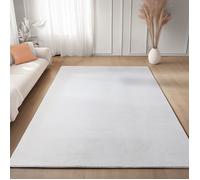Carpettex Tapis Blanc 200x280 cm Lavable Tapis à Poils Courts, Doucement Antidérapant pour Chambre, Salon