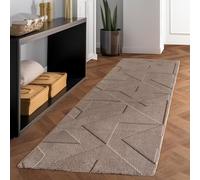 Carpettex Tapis Boho avec Design géométrique, Beige 80x150 cm, Tapis décoratif Doux et Facile d'entretien, Tapis Lavable avec Effet 3D pour Salon et Chambre à Coucher