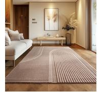 Carpettex Tapis Boho scandinave uni Beige 140x200 cm, Tapis décoratif Doux et Lavable avec Effet 3D, Tapis Facile d'entretien pour Le Salon et la Chambre à Coucher