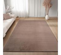 Carpettex Tapis Brun 140x200 cm Lavable Tapis à Poils Courts, Doucement Antidérapant et Design Moderne Monochrome pour Chambre, Salon, Cuisine et Chambre d'enfant