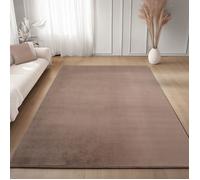 Carpettex Tapis Brun 140x200 cm Lavable Tapis à Poils Courts, Doucement Antidérapant et Design Moderne Monochrome pour Chambre, Salon, Cuisine et Chambre d'enfant