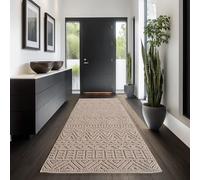 Carpettex Tapis Couloir 80x150 cm Beige Design Vintage Bou oucles Style Scandinave Doux Résistant Facile à Nettoyer Tapis Moderne pour Entrée Chambre Cuisine