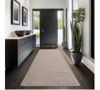 Carpettex Tapis Couloir 80x150 cm Beige Uni Scandinave Doux Résistant Facile à Nettoyer Tapis Entrée Chambre.