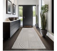 Carpettex Tapis Couloir 80x150 cm Crème Design Bohème Scandinave Doux Résistant Facile à Nettoyer Tapis Entrée Chambre.