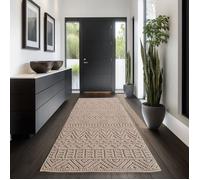 Carpettex Tapis Couloir 80x250 cm Beige Design Vintage Scandinave Doux Résistant Facile à Nettoyer Tapis Entrée Couloir Chambre.