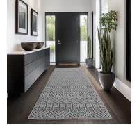 Carpettex Tapis Couloir 80x250 cm Gris Design Vintage Scandinave Doux Résistant Facile à Nettoyer Tapis Entrée Couloir Chambre.