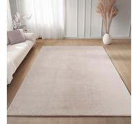 Carpettex Tapis Crème 160x220 cm Lavable Tapis à Poils Courts, Doucement Antidérapant et Design Moderne Monochrome pour Chambre, Salon, Cuisine et Chambre d'enfant