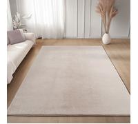 Carpettex Tapis Crème 160x220 cm Lavable Tapis à Poils Courts, Doucement Antidérapant et Design Moderne Monochrome pour Chambre, Salon, Cuisine et Chambre d'enfant