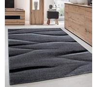 Carpettex Tapis de Salon Chambre à Coucher Salle à Manger à Poil Court avec Un Design Moderne et Un Aspect mélangé, Couleur: Noir, Taille: 200 x 290 cm