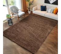 Carpettex Tapis de salon moderne doux et moelleux à poils longs Marron 80 x 150 cm