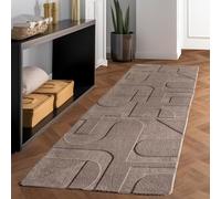 Carpettex Tapis Design Boho Scandinave, Beige Uni 80x150 cm, Décoratif Doux et Facile d'Entretien, Lavable avec Effet 3D, Petit Tapis pour Salon & Chambre