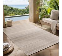 Carpettex Tapis d'extérieur Beige 160x230 cm, idéal pour la Cuisine, Le Balcon, la terrasse, Ainsi Que Le Salon et la Salle à Manger, Design bohème scandinave