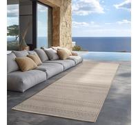 Carpettex Tapis d'extérieur Beige 80x250 cm, idéal pour la Cuisine, Le Balcon, la terrasse, Ainsi Que Le Salon et la Salle à Manger, Design bohème scandinave
