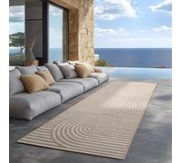 Carpettex Tapis d'extérieur Beige 80x250 cm, idéal pour la Cuisine, Le Balcon, la terrasse, Ainsi Que Le Salon et la Salle à Manger, Design bohème scandinave