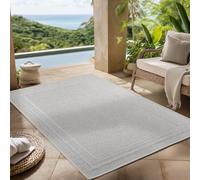 Carpettex Tapis d'extérieur Gris 200x290 cm, idéal pour la Cuisine, Le Balcon, la terrasse, Ainsi Que Le Salon et la Salle à Manger, Design uni avec Bordure