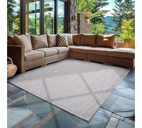 Carpettex Tapis d'Extérieur Résistant aux Intempéries 160x230 cm Gris - Résistant aux UV, Imperméable et Léger - Idéal pour Balcon, Terrasse, Cuisine et Jardin