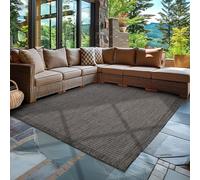 Carpettex Tapis d'Extérieur Résistant aux Intempéries 160x230 cm Noir - Résistant aux UV, Imperméable et Léger - Idéal pour Balcon, Terrasse, Cuisine et Jardin