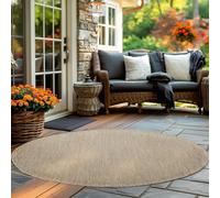 Carpettex Tapis d'Extérieur Résistant aux Intempéries 200 cm Rond Beige - Résistant aux UV, Imperméable et Léger - Idéal pour Balcon, Terrasse, Cuisine et Jardin