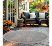 Carpettex Tapis d'Extérieur Résistant aux Intempéries 200 cm Rond Gris - Résistant aux UV, Imperméable et Léger - Idéal pour Balcon, Terrasse, Cuisine et Jardin