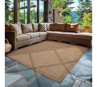 Carpettex Tapis d'Extérieur Résistant aux Intempéries 240 x 340 cm Marron - Résistant aux UV, Imperméable et Léger - Idéal pour Balcon, Terrasse, Cuisine et Jardin
