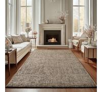 Carpettex Tapis en Coton Chenille Beige 200x290 cm Lavable, Style Boho, Poils Courts Vintage Kelim, Antidérapant et Doux, Mélange Monochrome, pour Salon, Chambre, Bureau & Cuisine