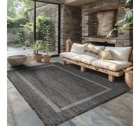 Carpettex Tapis Extérieur 160x230 cm Noir Bordure Tissage Plat Résistant