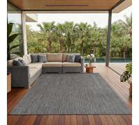 Carpettex Tapis Extérieur 280x370 cm Gris Bordure Tissage Plat Résistant