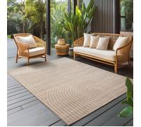 Carpettex Tapis extérieur résistant à la pluie pour salon, chambre, véranda - Poils Courts moderne Beige, Lavable, 160x230 cm