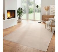 Carpettex Tapis Moelleux Moderne à Poil Court, uni, avec Une Face inférieure Lavable et Doux, Couleur: Crème, Taille: 200 x 290 cm