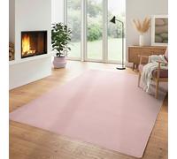 Carpettex Tapis Moelleux Moderne à Poil Court, uni, avec Une Face inférieure Lavable et Doux, Couleur: Rose, Taille: 80 x 250 cm
