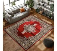 Carpettex Tapis oriental à poils courts - Aspect classique - Rouge - 240 x 340 cm - Vintage pour salon, chambre à coucher, cuisine, lavable