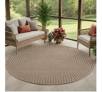 Carpettex Tapis Rond 160 cm Tapis Skandi Boho pour Salon et Chambre, Terrasse Balcon Intérieur balcon