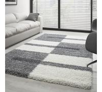 Carpettex Tapis Salon 160x230 cm Moderne Gris Clair - Tapis Shaggy à Poils Longs Doux et Moelleux - Cuisine Salle de Séjour Carré