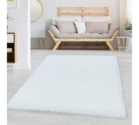 Carpettex Tapis Salon 200x300 Moderne Tapis Chambre Adulte Blanc 200 x 290 cm - Tapis Poil Long Shaggy Salle de Séjour Concevoir Unicolore Tapis Doux et Moelleux - Tapis Cuisine Moquette Salon