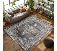 Carpettex Tapis Salon, Chambre Gris-2 200x300 (200 x 290 cm) - Tapis à Poils Courts, Style Oriental, Conception Orientale, Doux et Moelleux, Ornament - Tapis Cuisine Moquette Salle de Sejour
