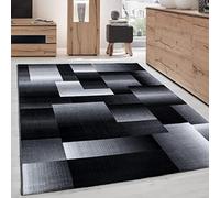 Tapis - CARPETTEX - Moderne - Design abstrait - Carreaux - Noir - 200 x 290 cm