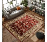 Carpettex Tapis Salon, Chambre Rouge-2 300 x 400 cm - Tapis à Poils Courts, Tapis de Style Oriental, Conception Orientale, Doux et Moelleux, Ornament - Tapis Cuisine Moquette Salle de Sejour