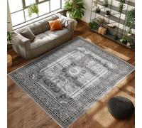 Carpettex Tapis tissé à poils courts, aspect classique, gris, 240 x 340 cm, tapis de salon et chambre à coucher, doux et lavable